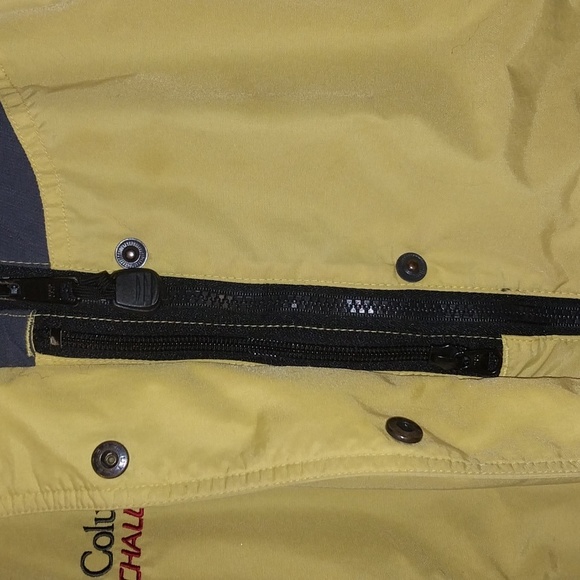 Columbia "Challenge Series" Full Zip Woman's Small Jacket W/ Hood Yellow/Gray - Picture 8 of 11